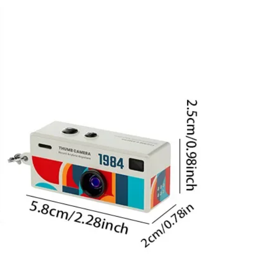 Retro brelok z kamerą 1080P z sensorem CCD, wbudowaną lampą błyskową i obsługą karty MicroSD 128GB