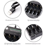 Chargeur de batterie Li-Ion 4 emplacements pour 18650 et 18500 avec arrêt automatique