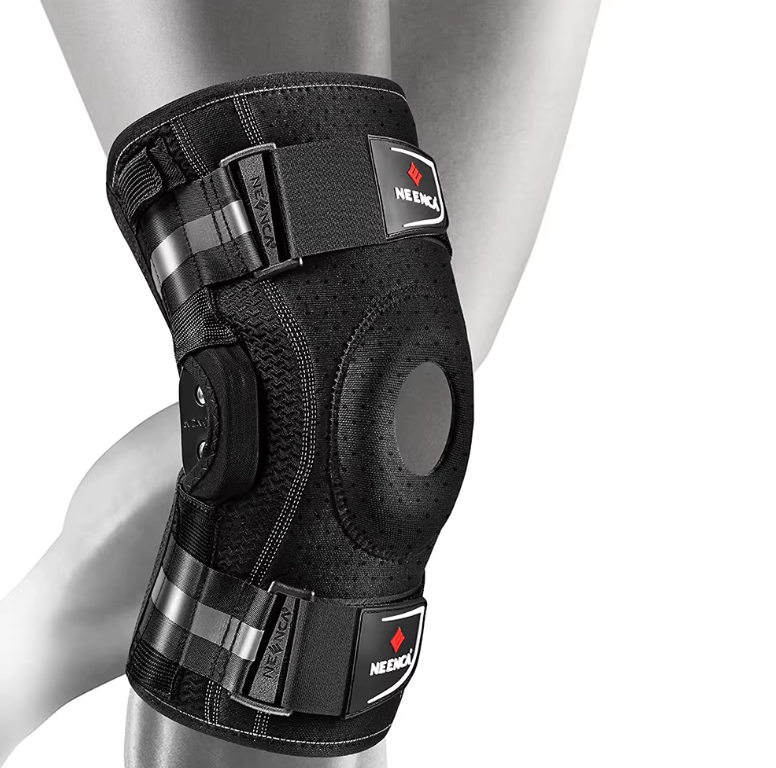 Knee Support Hinged Brace With Copper Stabilizers And Patellar Gel Pad