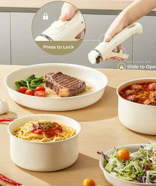 Colección Compacta de Utensilios de Cerámica para Cocinas Pequeñas, Esenciales No Tóxicos