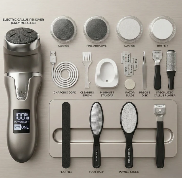Rechargeable Foot File With Dust Collection System