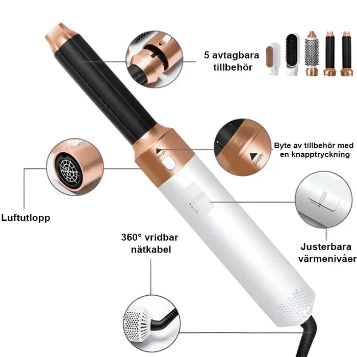 Kit de Estilizador de Cabelo 5 em 1 Profistyle para Qualidade de Salão em Casa