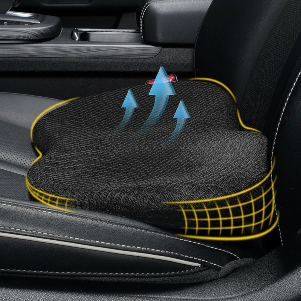 3.5 Inch Lift Memory Foam Car Cushion For Shorter Drivers
