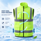 Chladicí vesta AirFlow s dobíjecím ventilátorem pro venkovní práci, stavbu a cestování