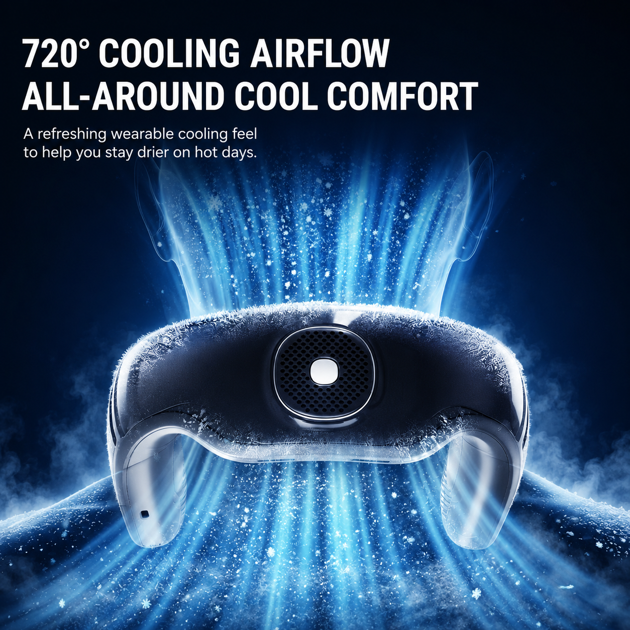 Resta Fresco Ovunque – Ventilatore da Collo Indossabile con Raffreddamento TEC e Batteria da 6000mAh