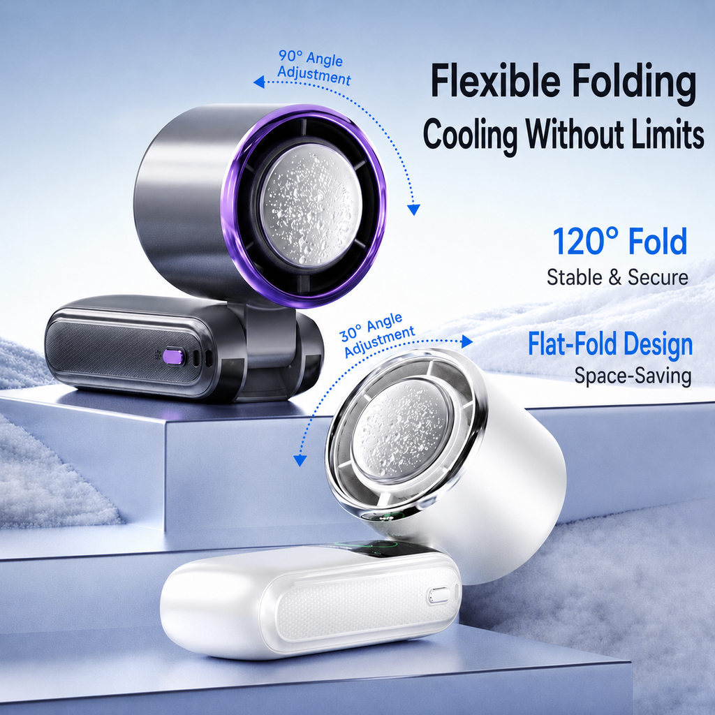 Cool On The Go – Faltbarer Hand- und Halsventilator mit TEC Ice-Cool Platte