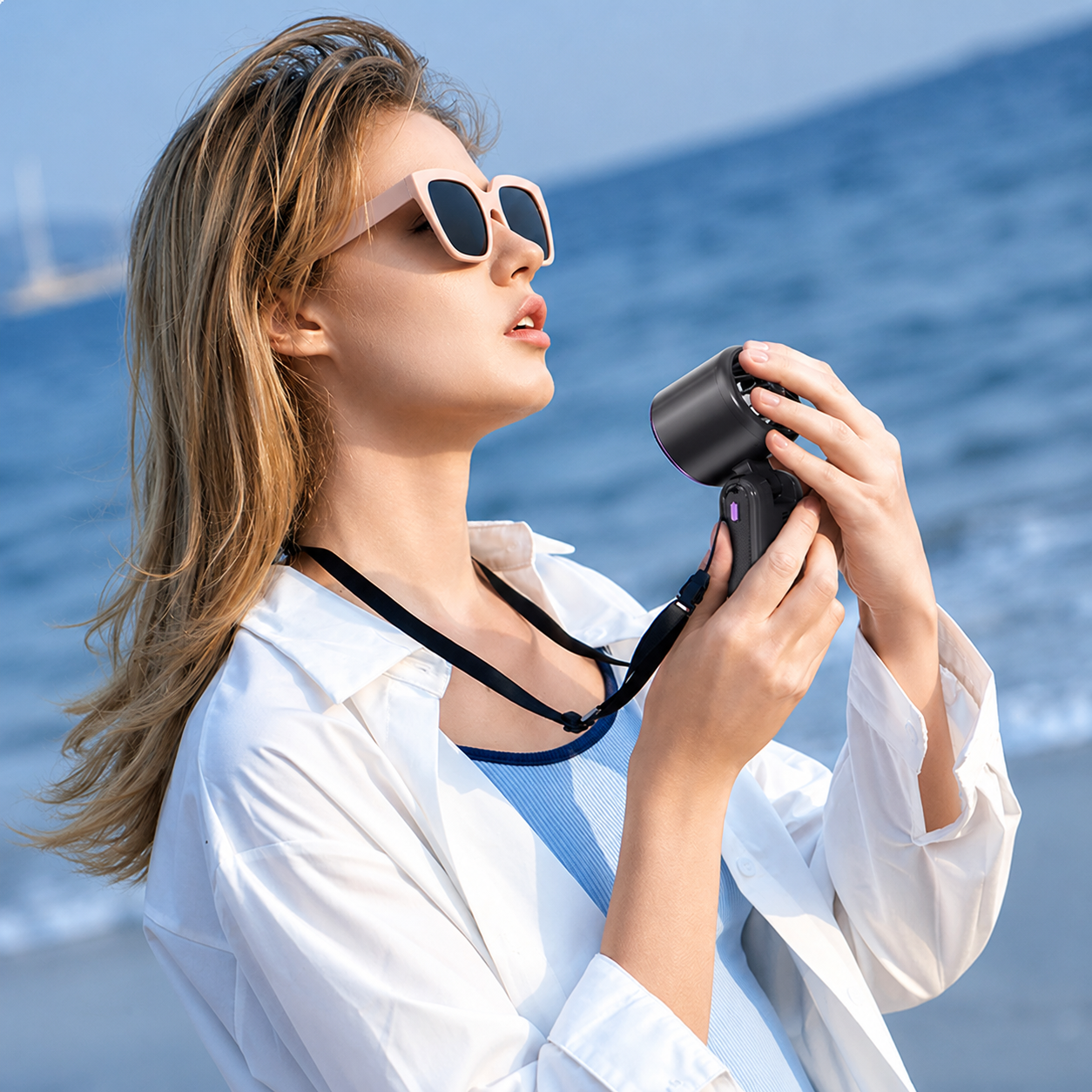 Cool On The Go – Faltbarer Hand- und Halsventilator mit TEC Ice-Cool Platte