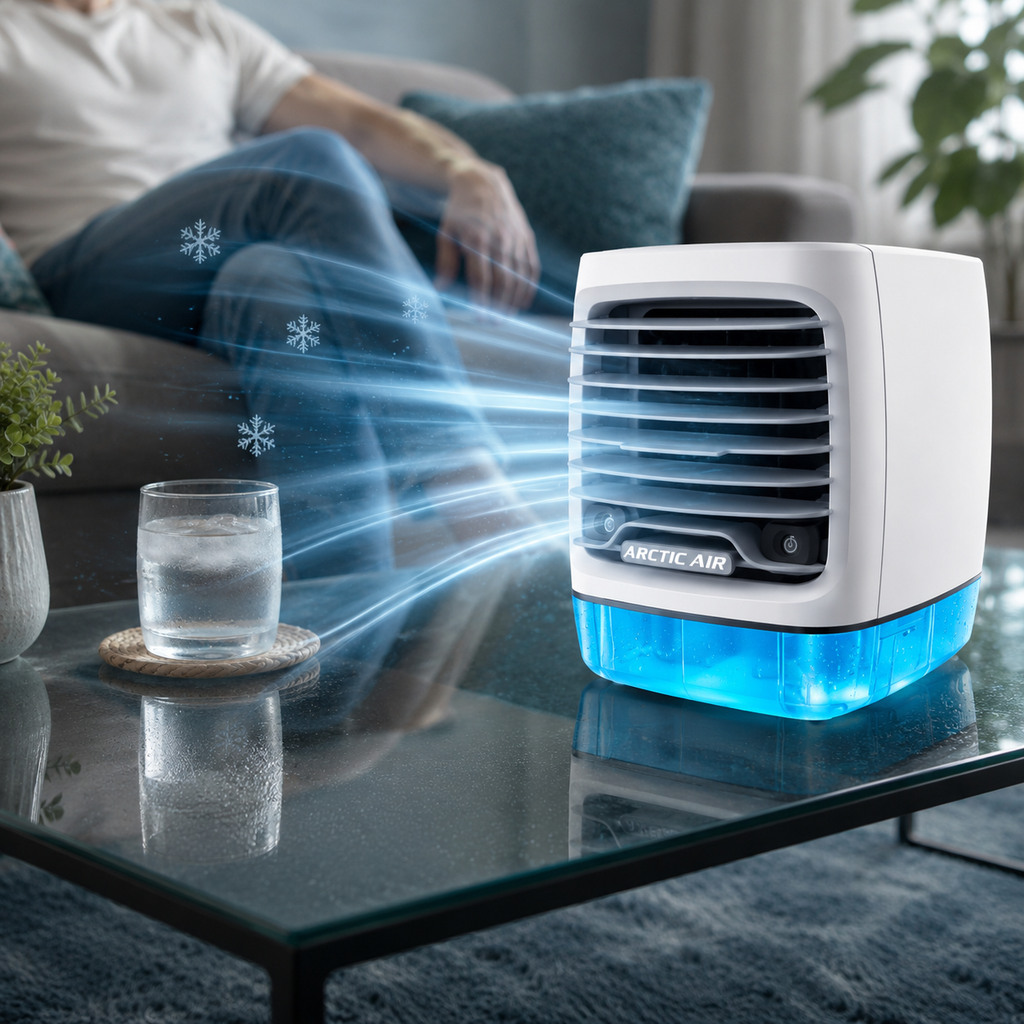 Přenosný osobní odpařovací chladič ChillZone, mini klimatizace, 4 rychlosti, 8 hodin