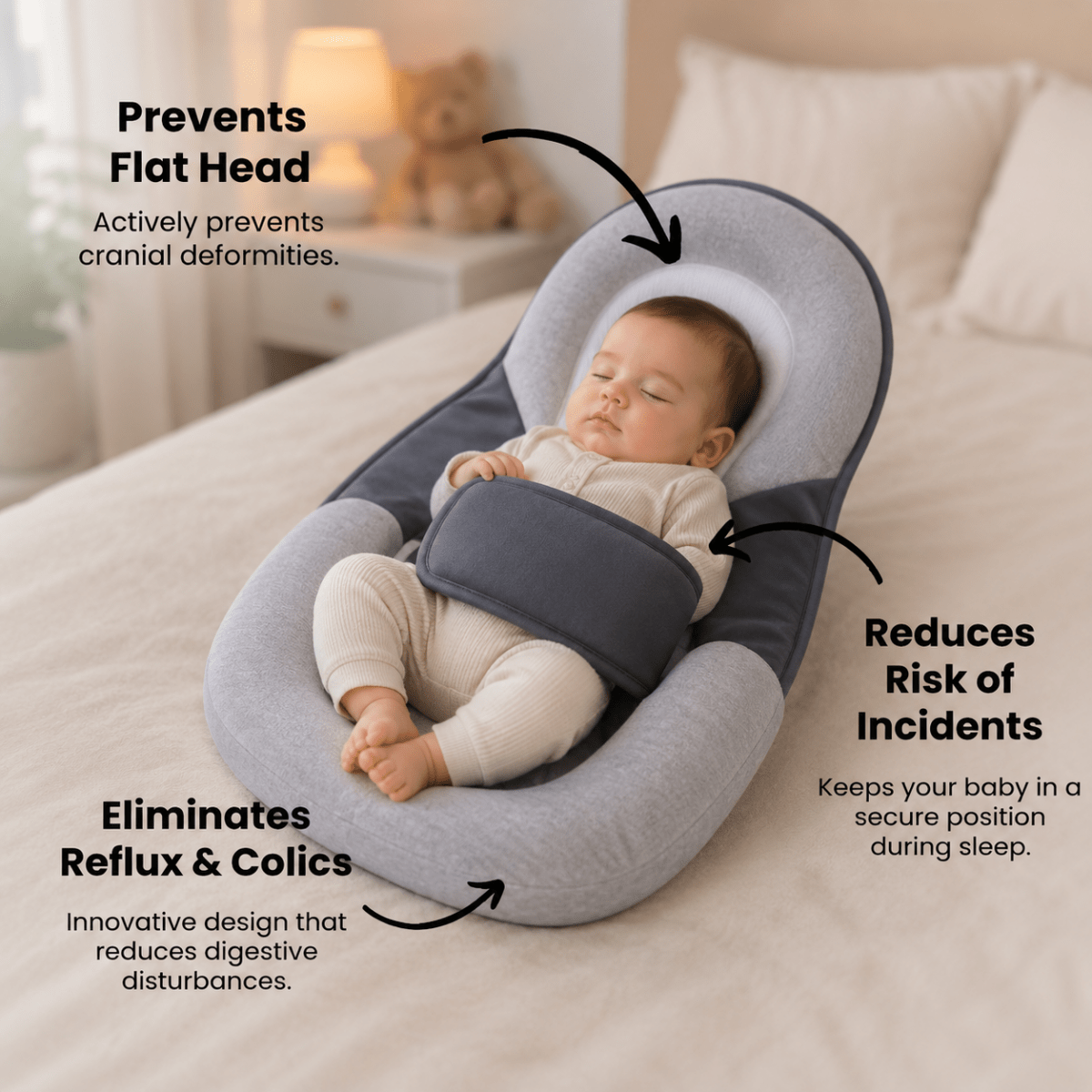 Ergonomic Baby Pillow with Gentle Incline for Daily Comfort