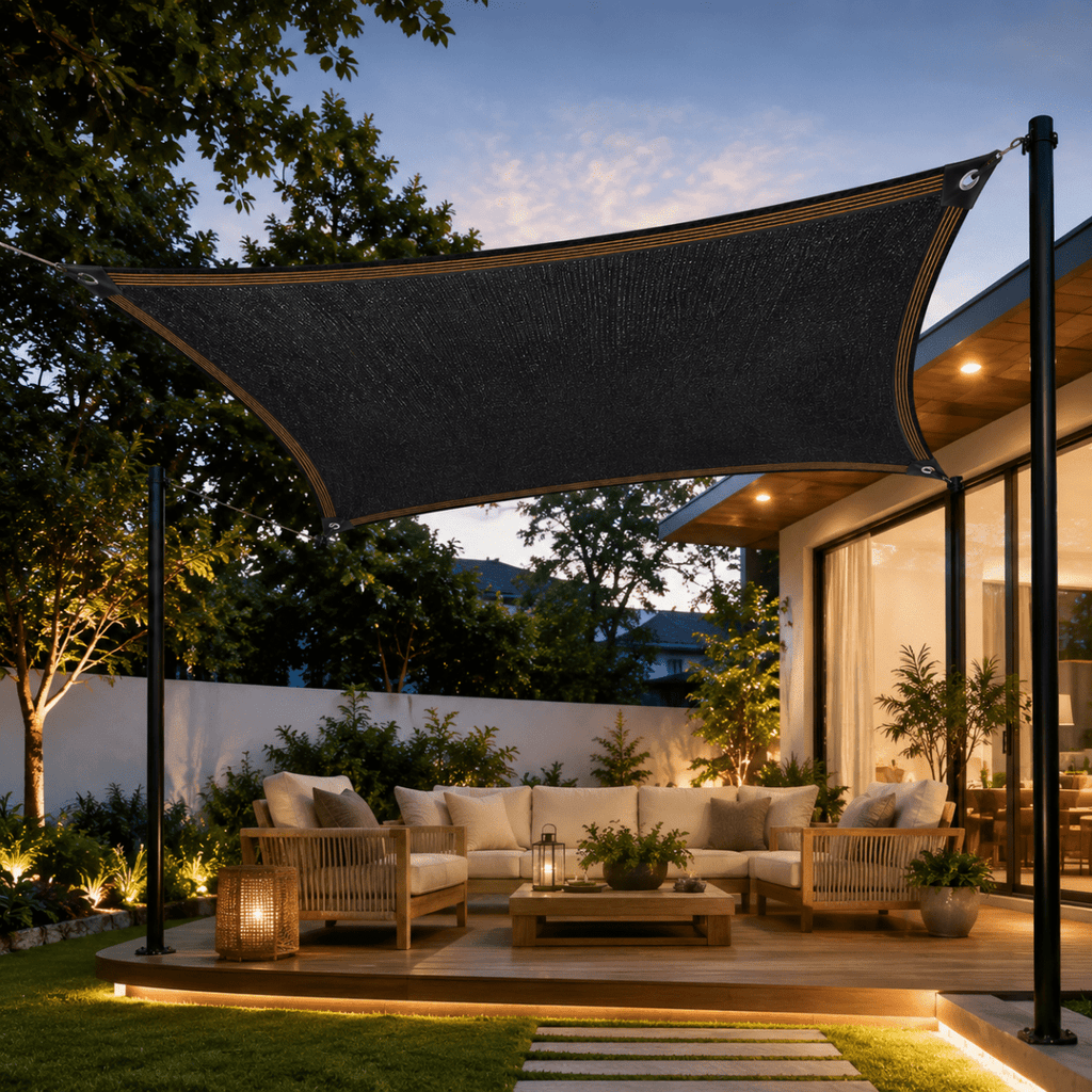 Sun protection net for plants and outdoor areas