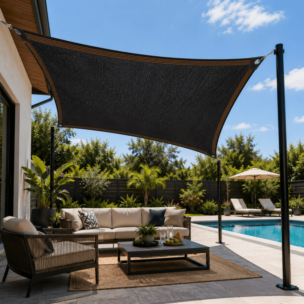 Sun protection net for plants and outdoor areas