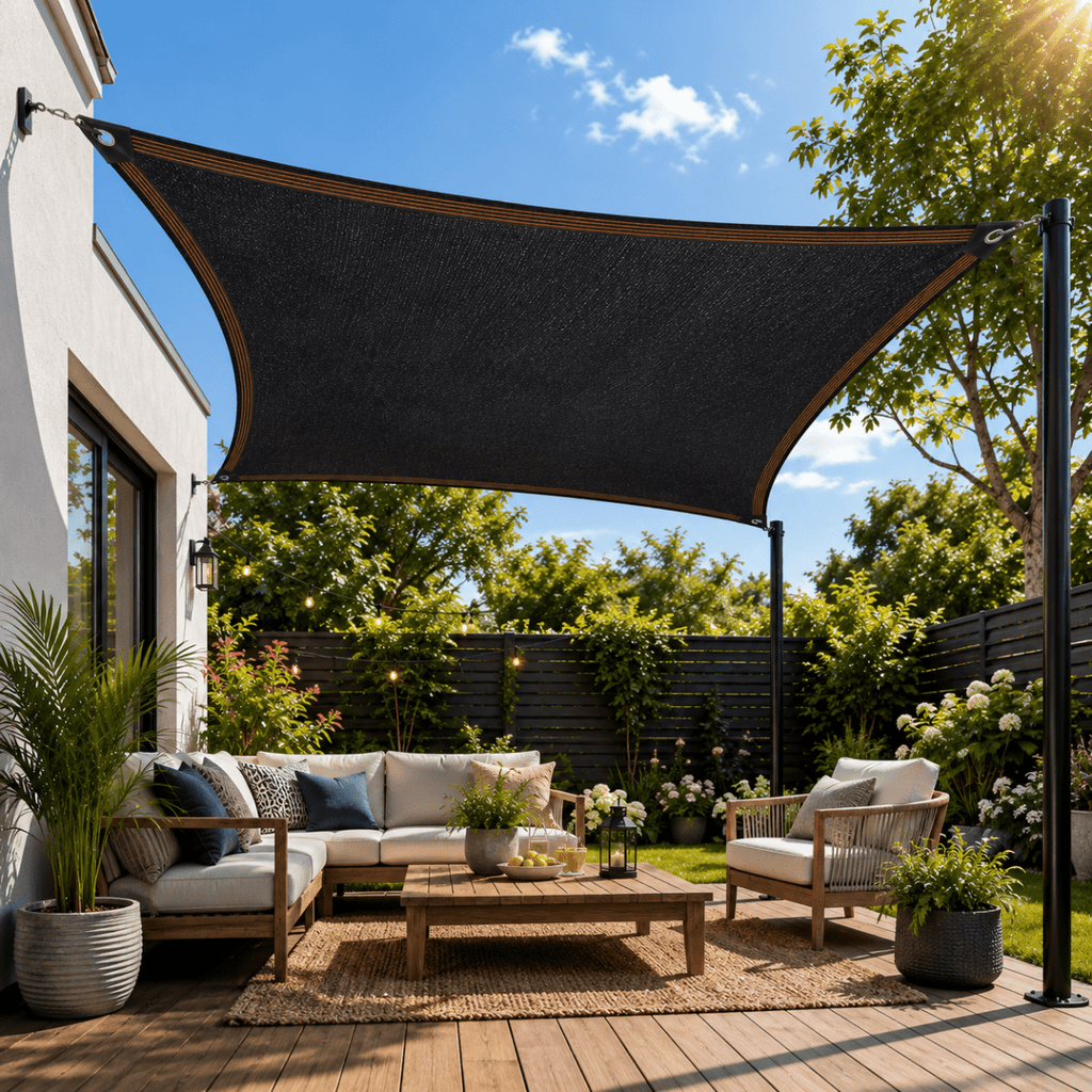 Sun protection net for plants and outdoor areas