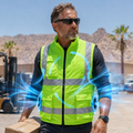 AirFlow kølevest med genopladelig ventilator til udendørs arbejde, byggeri og rejser