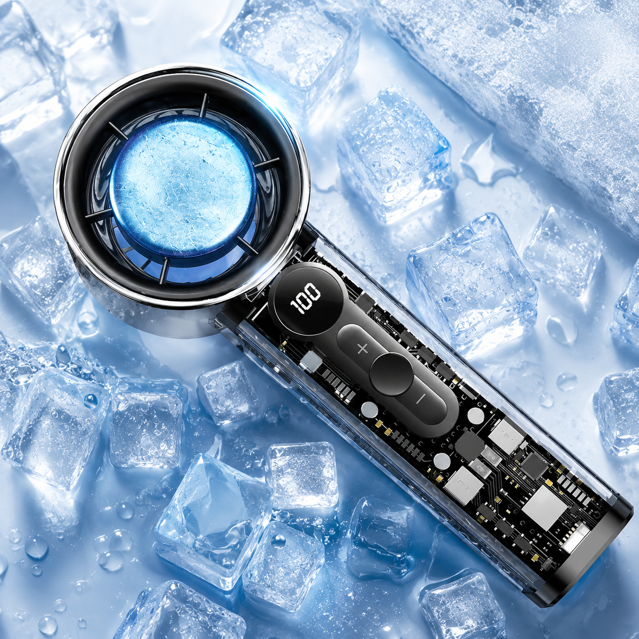 BreezeGo 3000mAh USB-C Handheld, Portable Fan for Personal Cooling on Travel and Outdoors
