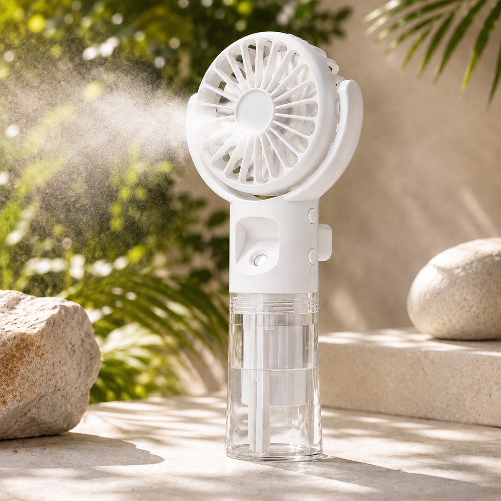 MistFlow Taşınabilir Püskürtme Fanı Şarjlı El Tipi Soğutucu Sprey Açık Hava Seyahati İçin