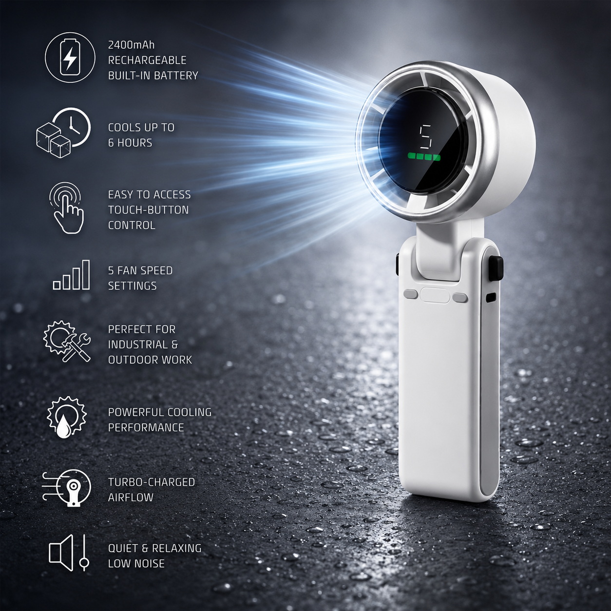 AirMini kompaktní přenosný ventilátor USB dobíjecí na cesty