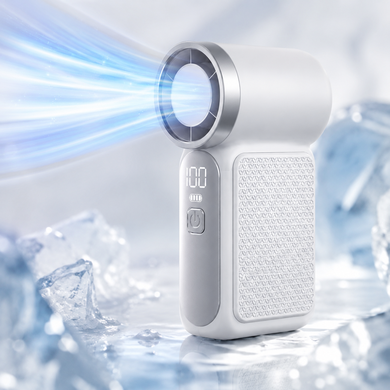 Přenosný ventilátor PocketBreeze s USB C, dobíjecí, vhodný na cesty a venkovní použití
