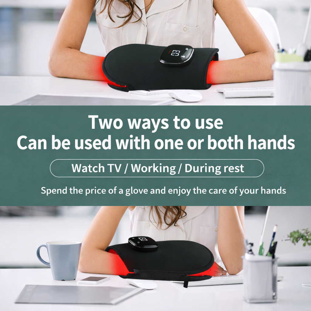 Kabelloser Dual-Lichttherapie-Handschuh für Handverspannungen und täglichen Komfort