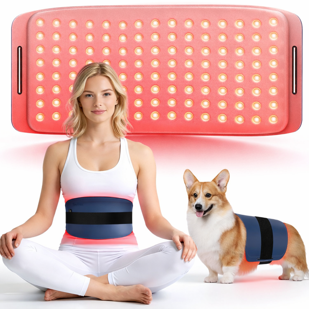 Wireless Red Light Therapy Pad & Belt – 660nm & 850nm Relief for Muscles, Joints & Pets