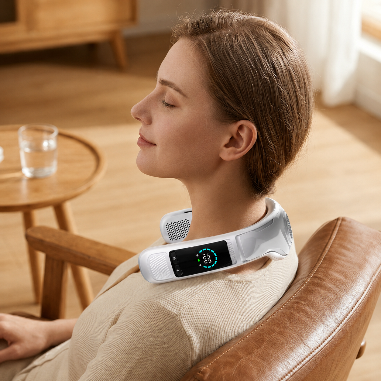 Resta Fresco Ovunque – Ventilatore da Collo Indossabile con Raffreddamento TEC e Batteria da 6000mAh