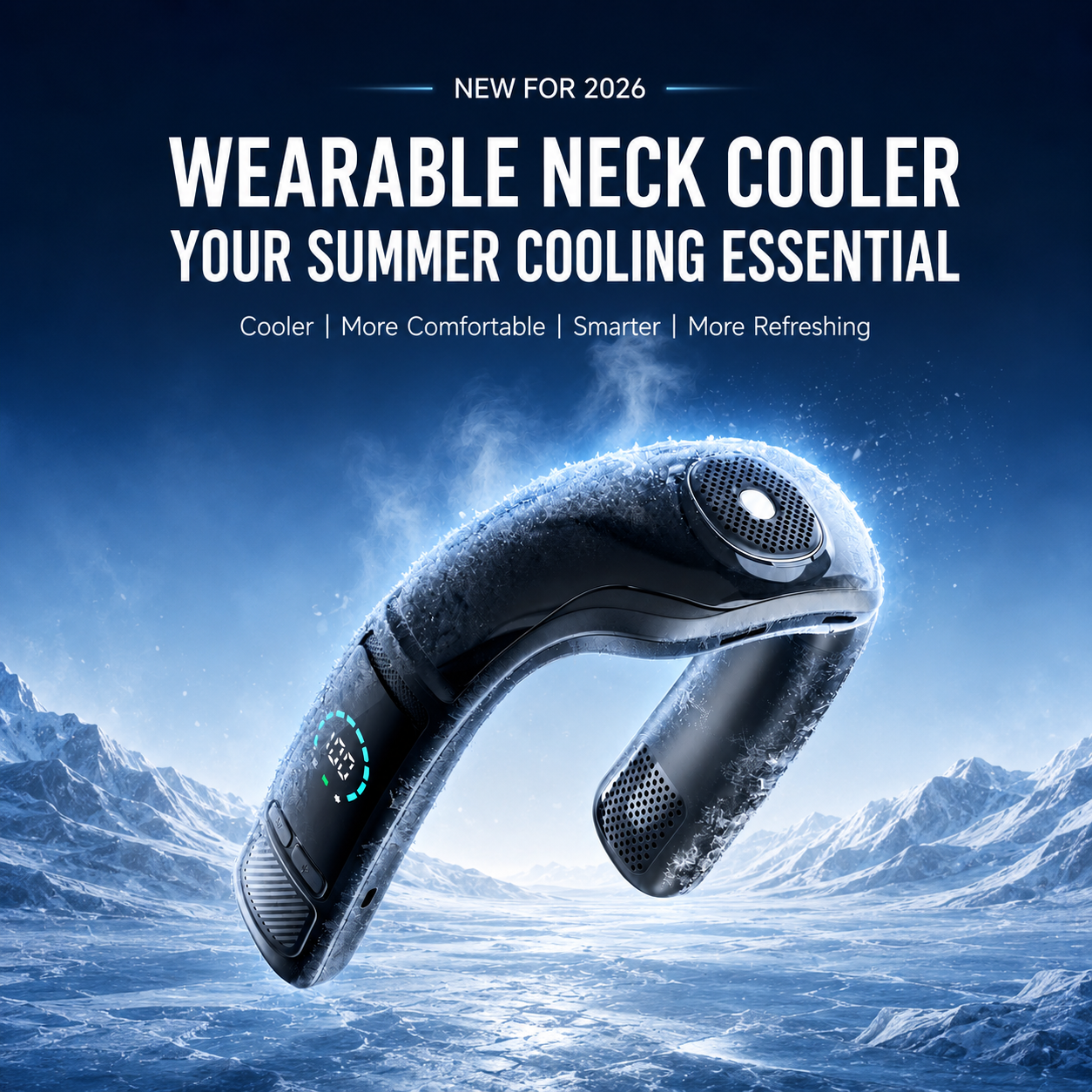 Resta Fresco Ovunque – Ventilatore da Collo Indossabile con Raffreddamento TEC e Batteria da 6000mAh