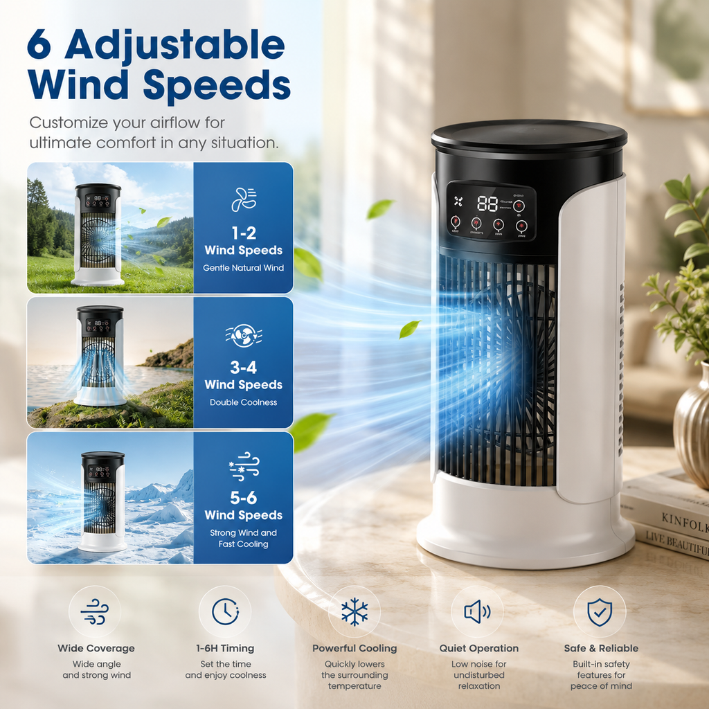 ArcticMist Přenosný 3v1 USB Chladič vzduchu, ventilátor, zvlhčovač a LED noční světlo