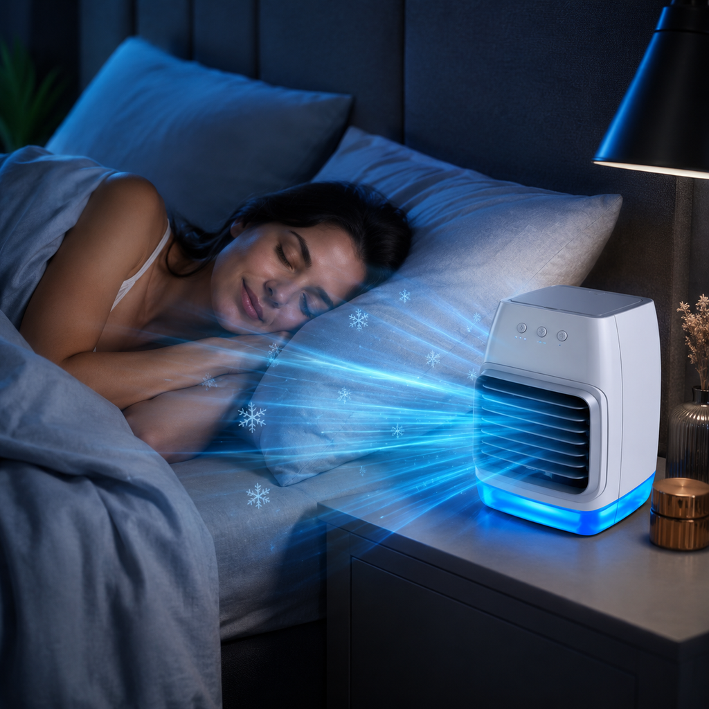 Přenosný osobní odpařovací chladič ChillZone, mini klimatizace, 4 rychlosti, 8 hodin