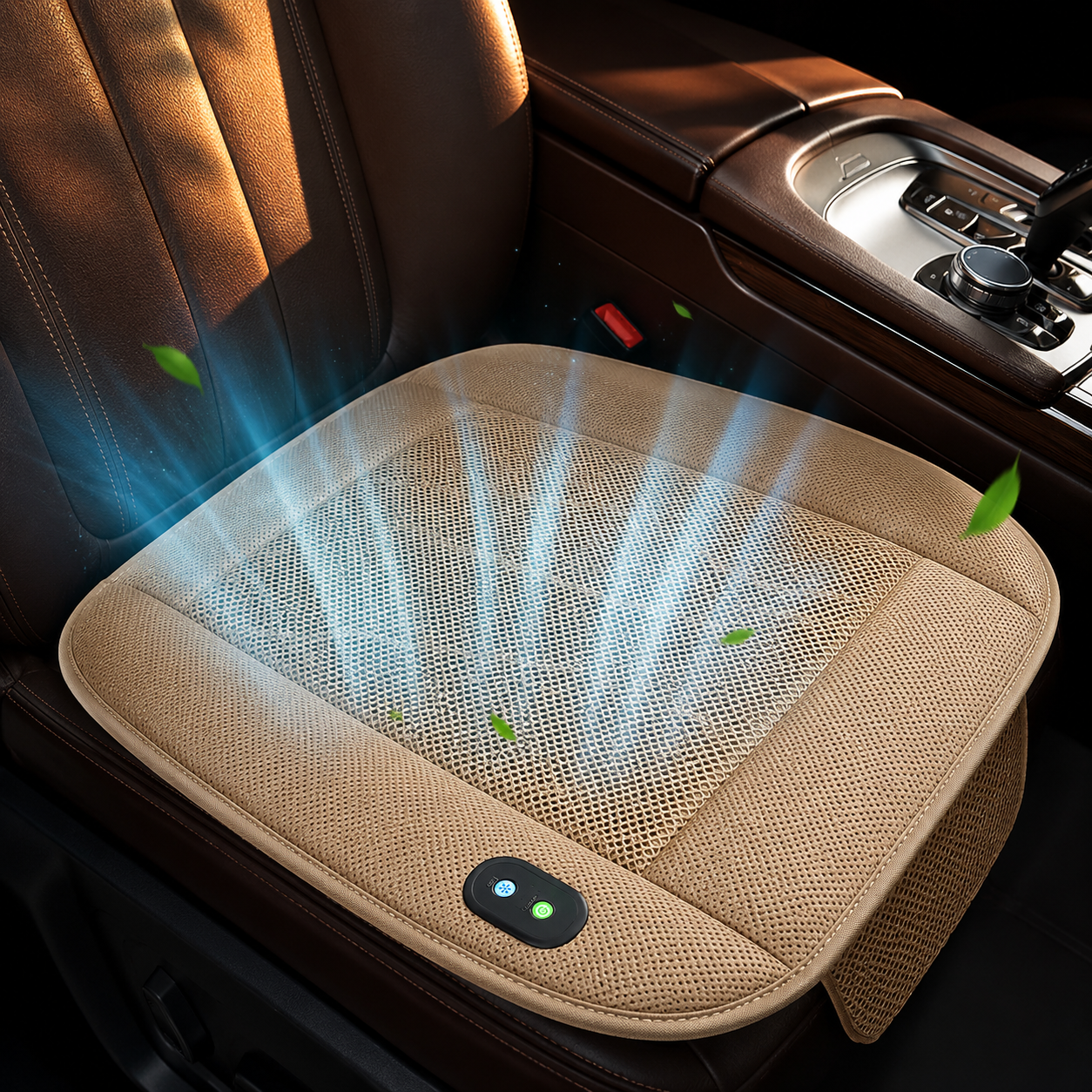 وسادة تبريد مقعد السيارة VentSeat مع مروحة USB لتخفيف الحرارة