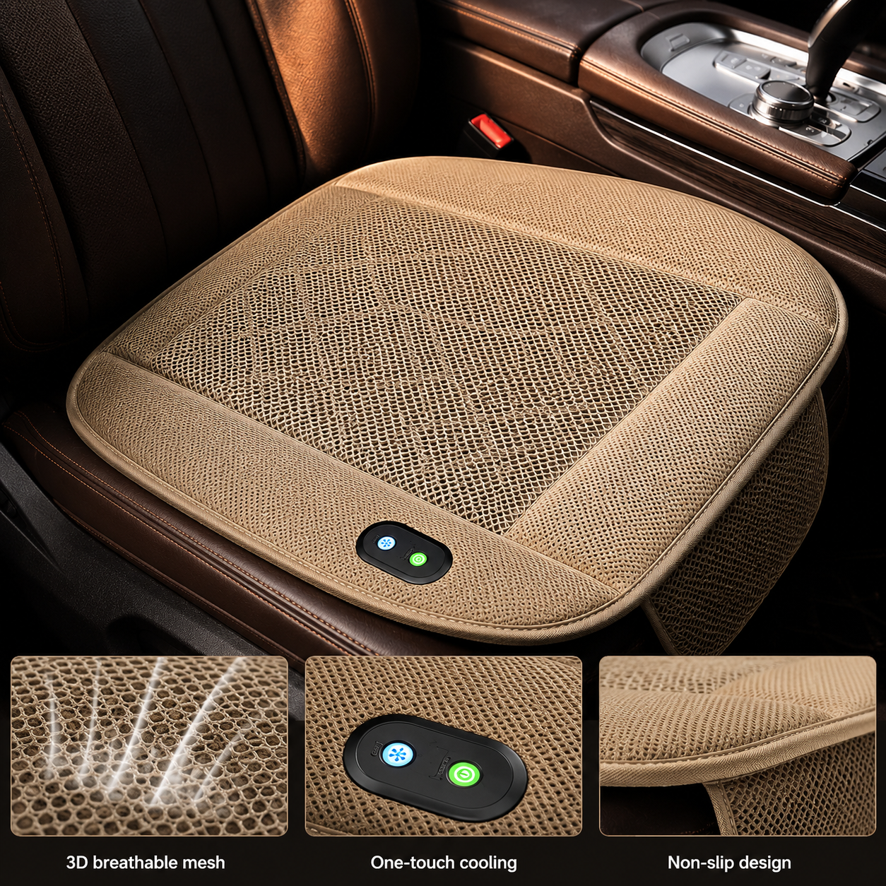 وسادة تبريد مقعد السيارة VentSeat مع مروحة USB لتخفيف الحرارة