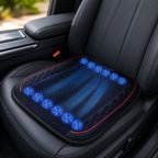Chladicí polštářek na sedadlo auta s 10 ventilátory, USB 12V/24V větraný sedák