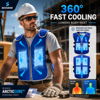 Gilet de Refroidissement ArcticCore avec Packs de Glace Ajustable pour Travail en Plein Air et Sports
