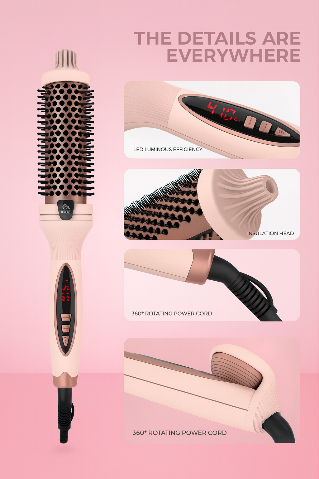 IonGlow 3-in-1 Thermal Brush | Negative Ion Blowouts, Waves & Frizz-Free Shine