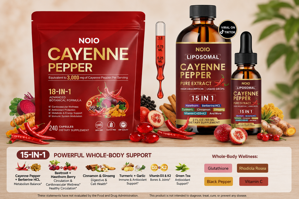 Gouttes liquides de piment de Cayenne pour une circulation saine et le bien-être quotidien