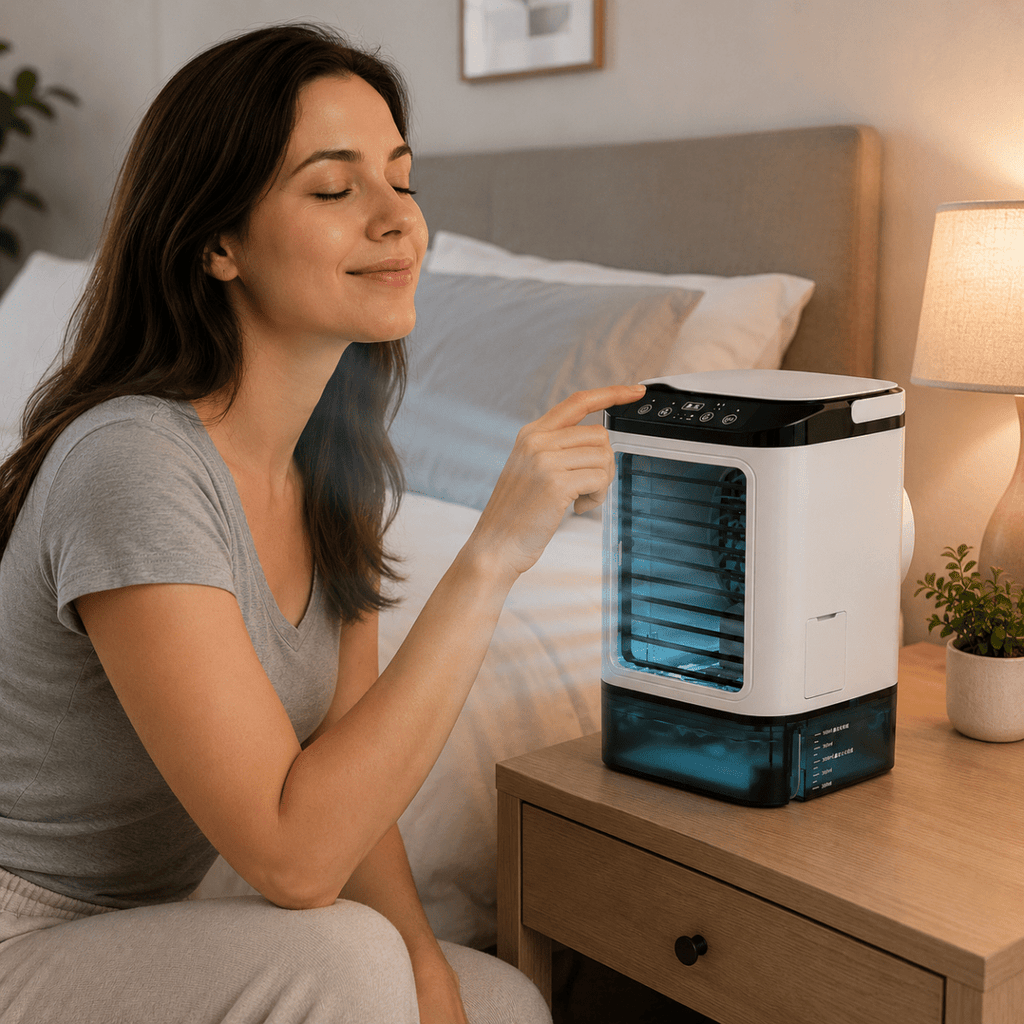 Portable Cooling Fan with Refreshing Spray Function