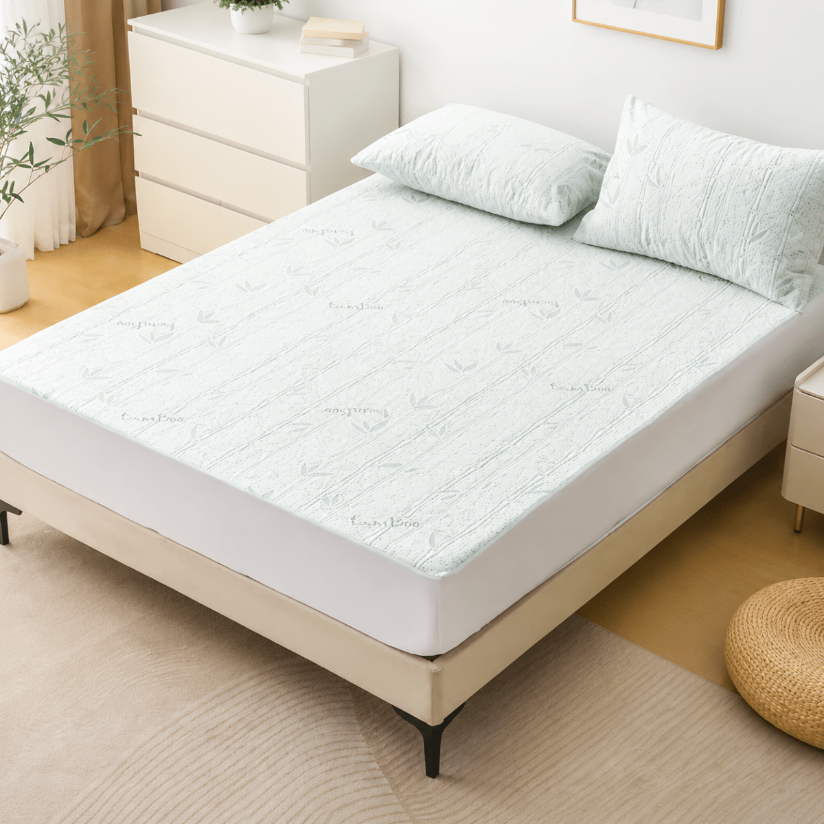 Cooling fitted sheet for fresh sleep comfort