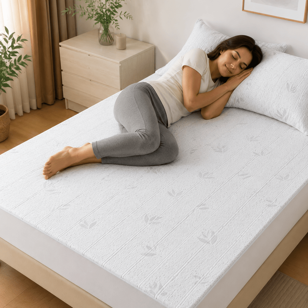 Cooling fitted sheet for fresh and comfortable sleep