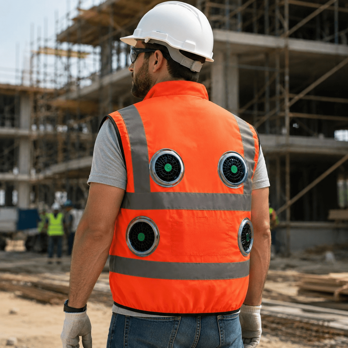 Cooling vest with fan system for pleasant work comfort