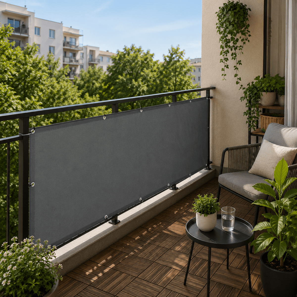 Ochranná clona pro větší soukromí na balkóně a terase
