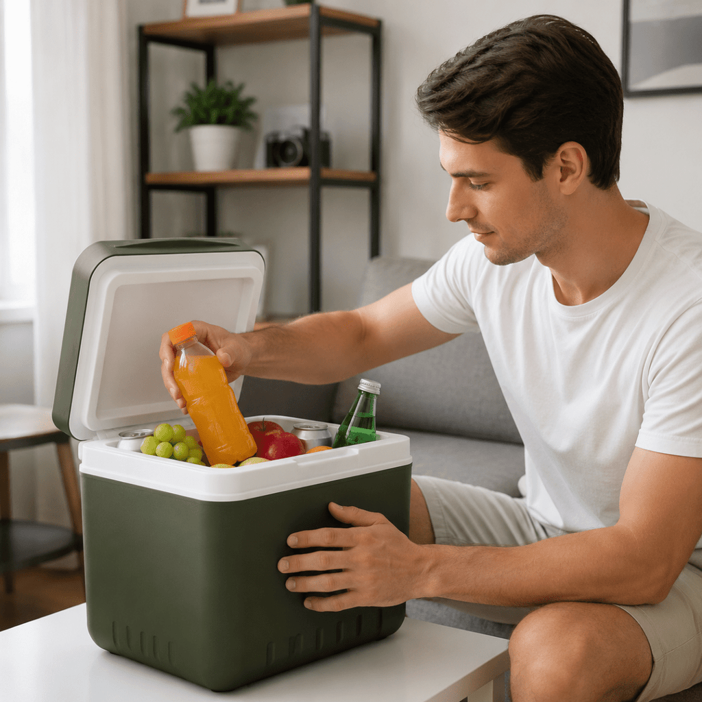Portable cooler for hot and cold meals on the go