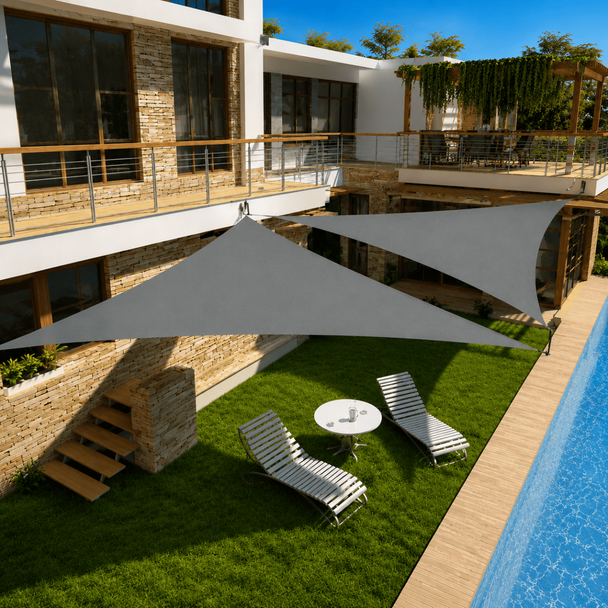 UV-protective sunshade sail for terrace, yard & garden