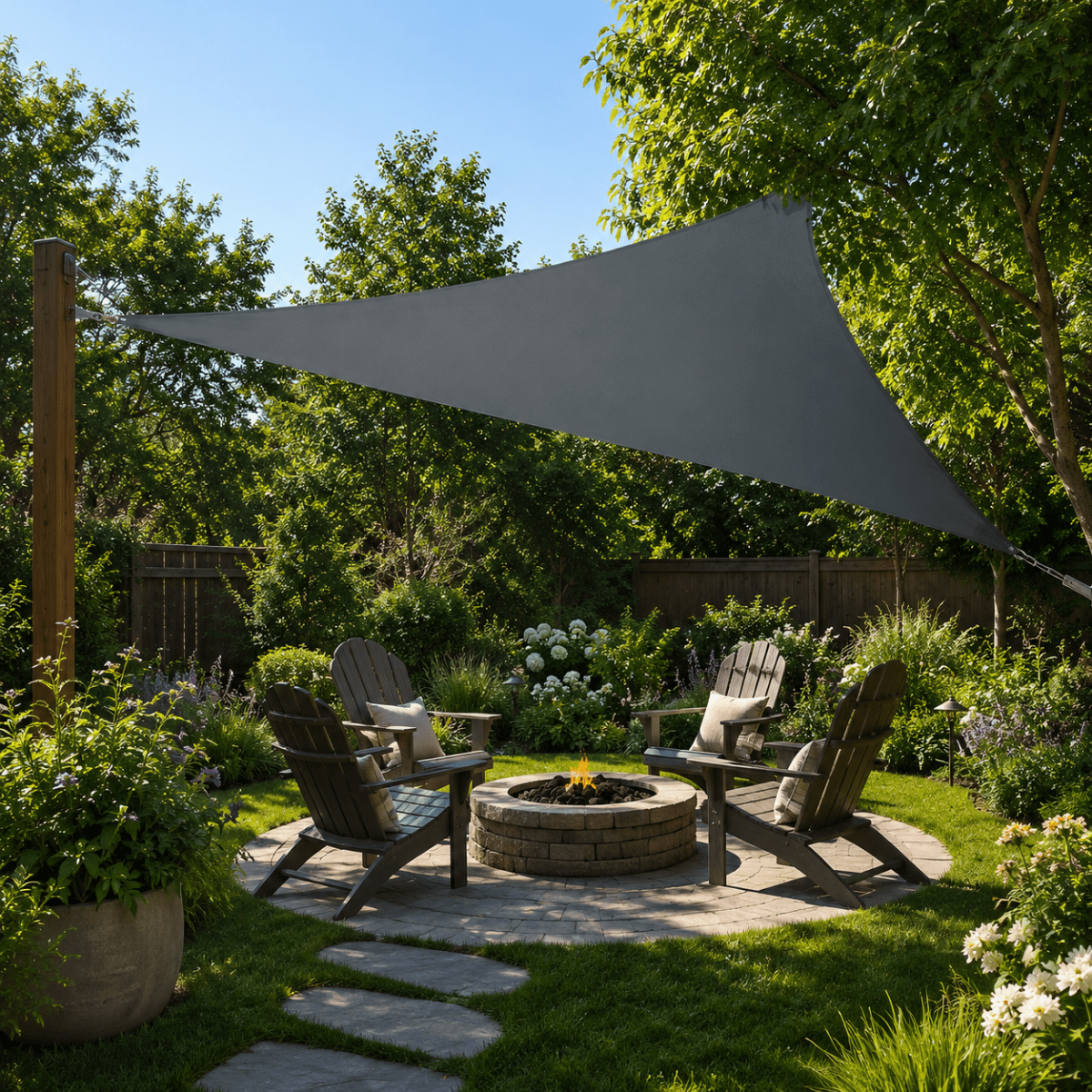 UV-protective sunshade sail for terrace, yard & garden