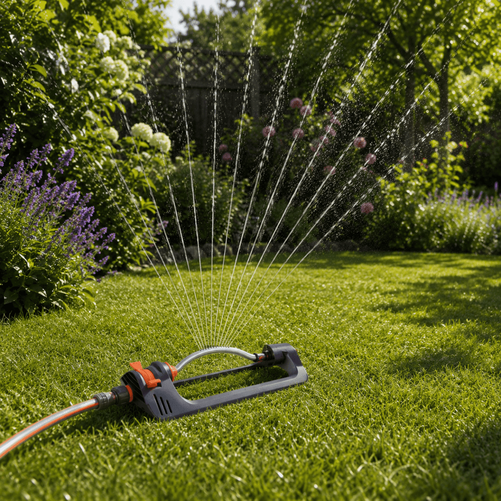 Garden sprinkler with 4 spray modes for optimal plant care