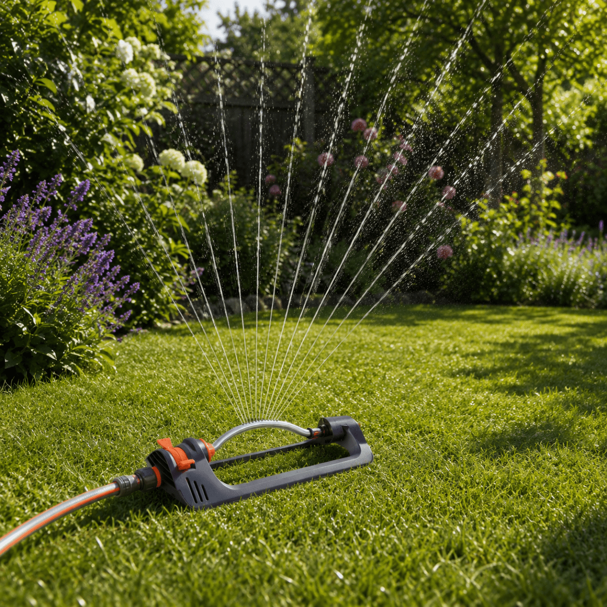 Garden sprinkler with 4 spray modes for optimal plant care
