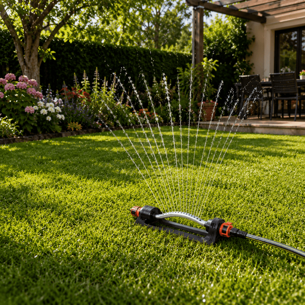 Garden sprinkler with 4 spray modes for optimal plant care
