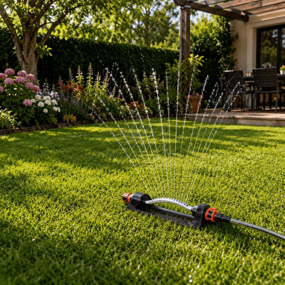 Garden sprinkler with 4 spray modes for optimal plant care
