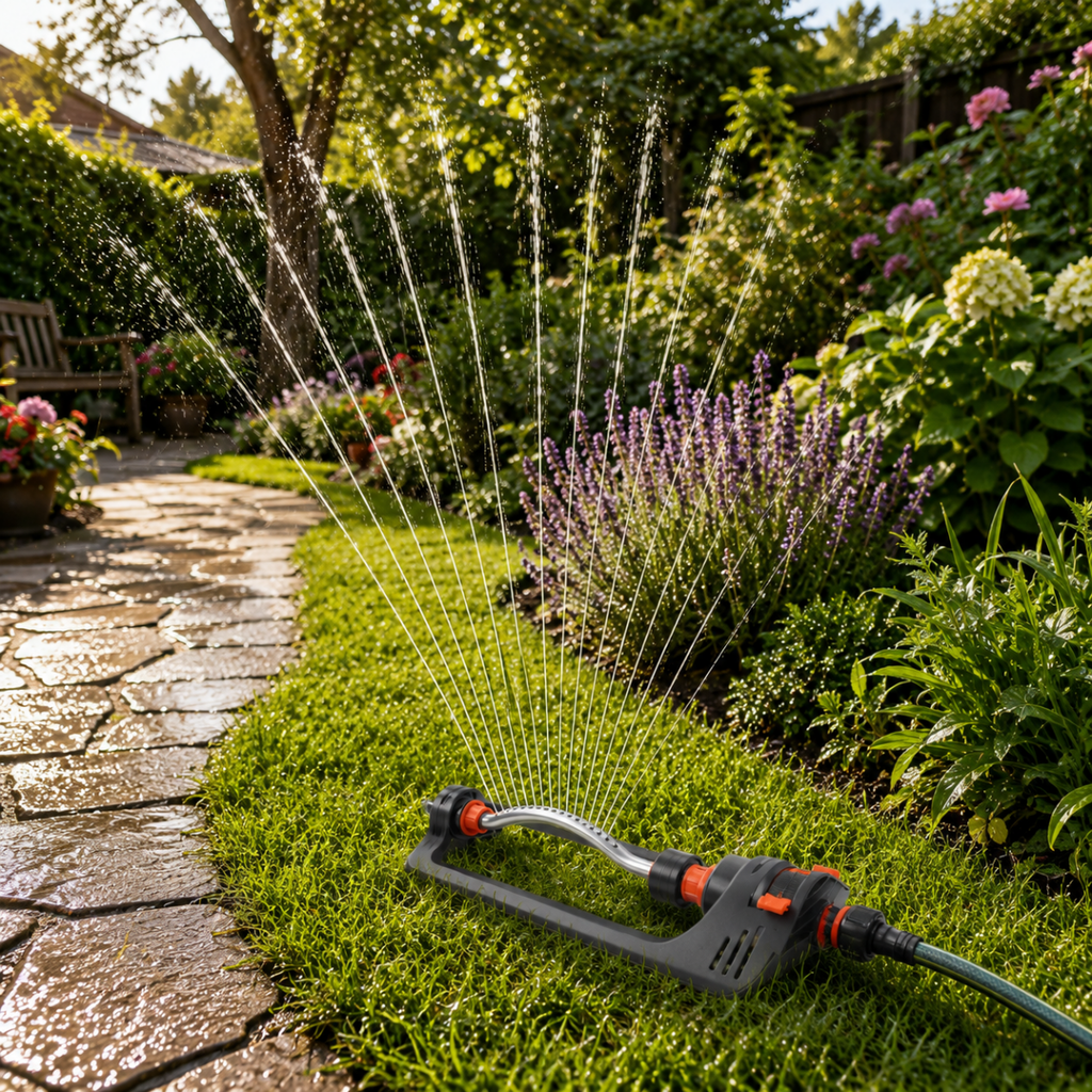 Garden sprinkler with 4 spray modes for optimal plant care