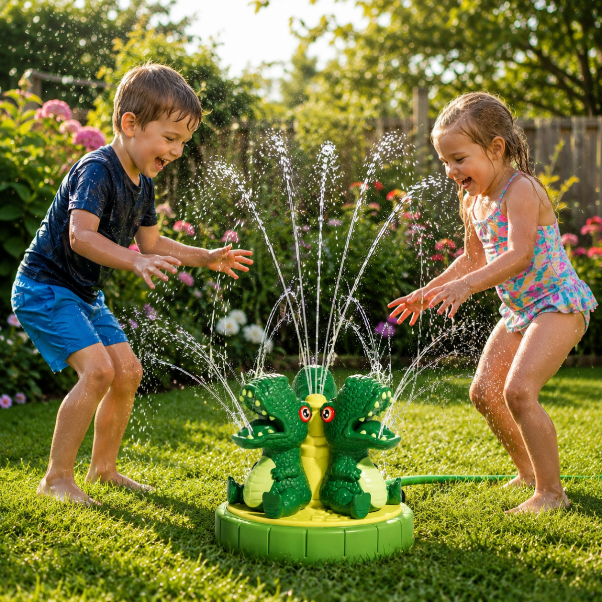 Interactive Dinosaur Water Sprinkler for Fun Summer Play