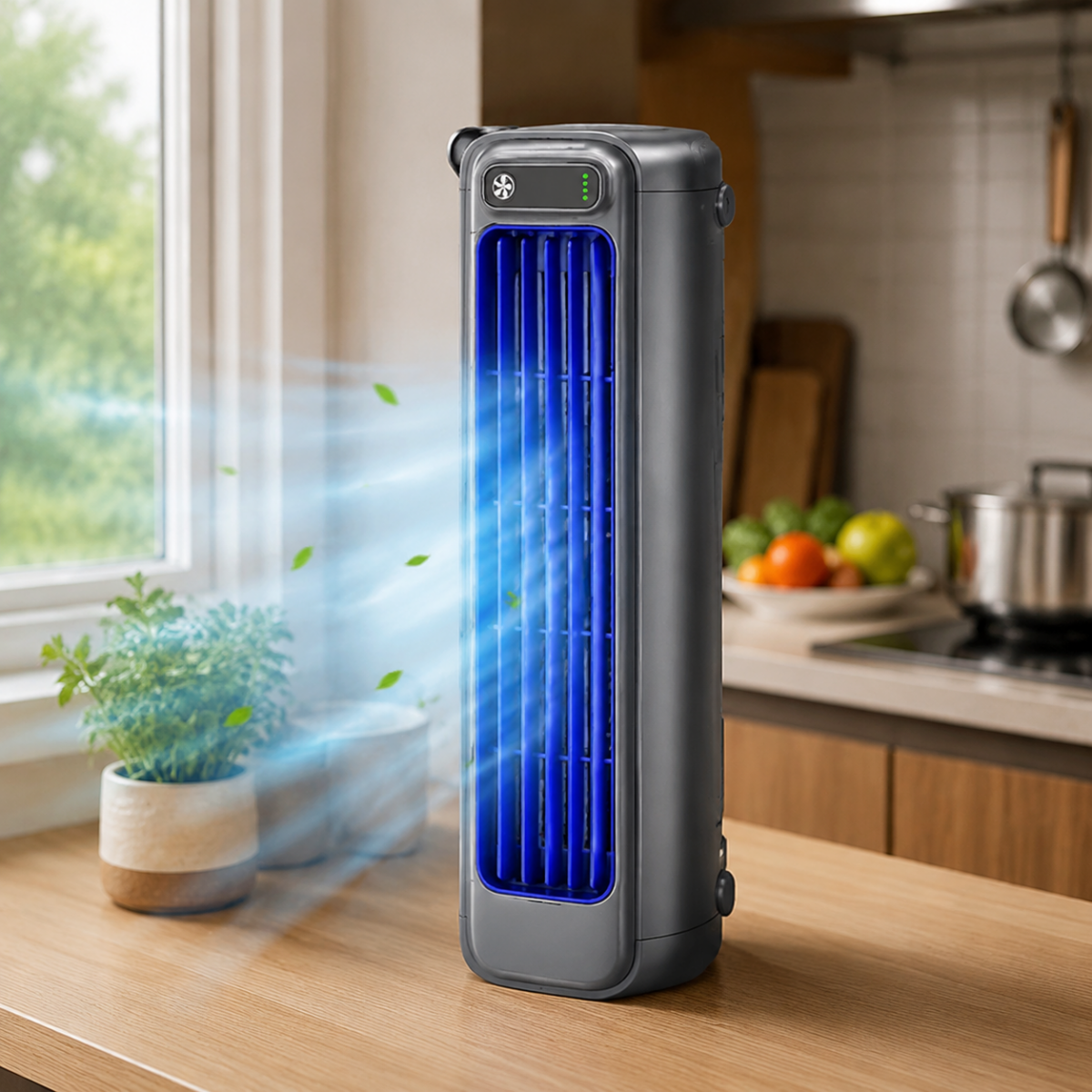 Compact kitchen fan for pleasant freshness on hot days