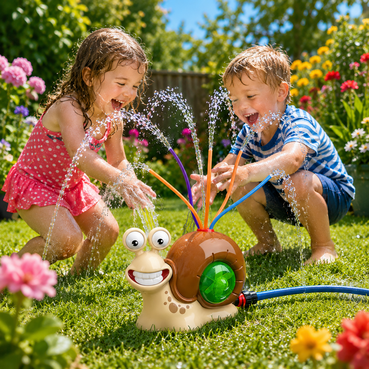 Colorful Snail Water Sprinkler for Joyful Garden Fun