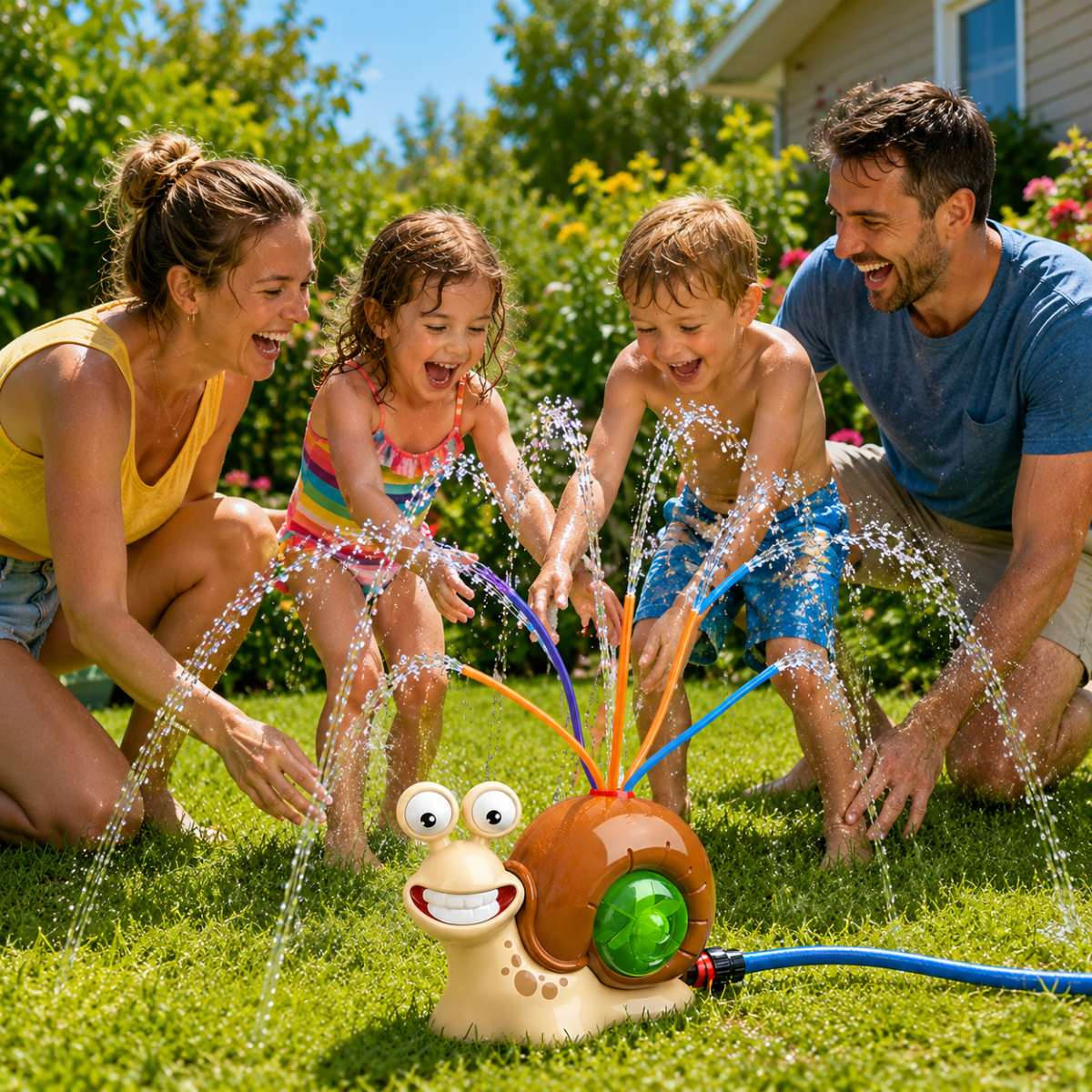 Colorful Snail Water Sprinkler for Joyful Garden Fun